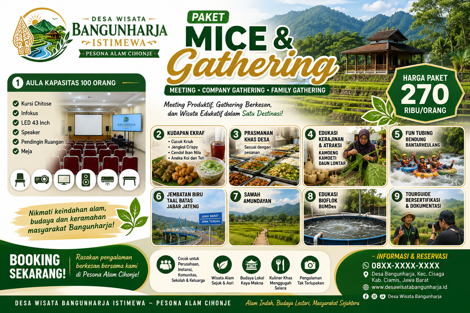PAKET MICE & GATHERING  Desa Wisata Bangunharja Istimewa – Pesona Alam Cihonje